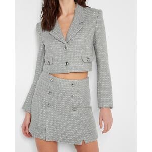✨ Express Cropped Tweed Jacket Blazer – Size XS ✨
